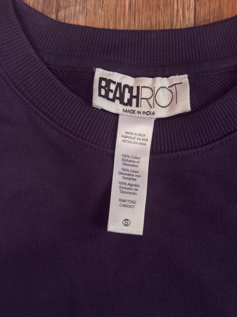 Beach Riot Devyn Sweatshirt Game Day crewneck Navy Size Small S - Picture 2 of 4